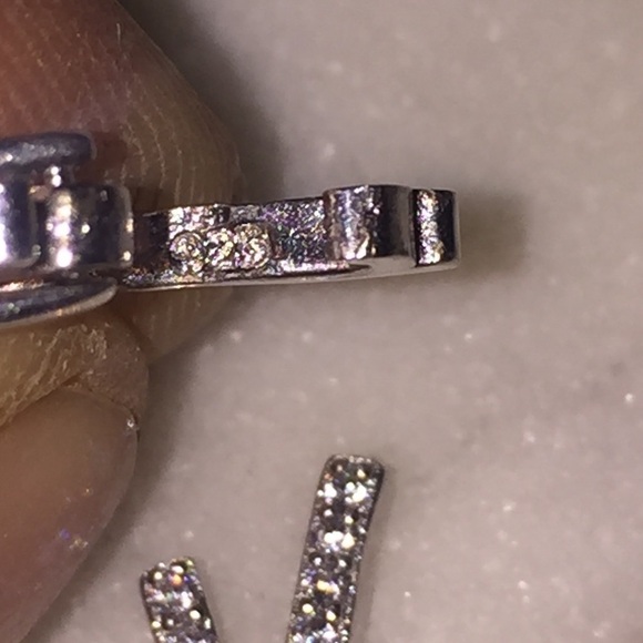 Vtg Sterling Silver Blue & White CZ Drop Fancy Chain Necklace 19” - Picture 8 of 9